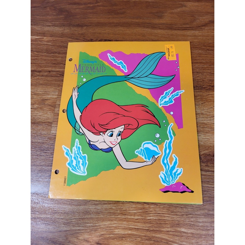 New Vintage Disney's The Little Mermaid Ariel 3‎ Ring Binder Folder 90s
